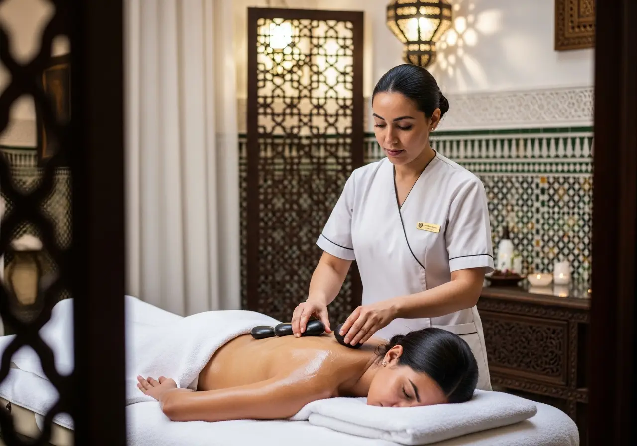 Massage aux Pierres Chaudes à Domicile Marrakech