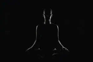 person doing meditation pose